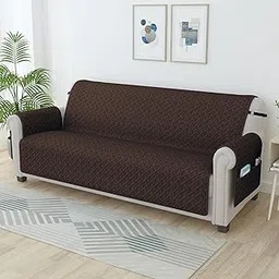 Story@Home Quilted Sofa Cover 3 Seater Fully Covered Microfiber Sofa Cover 3 Seater 170 x 175 cm Brown, Solid 3 Seater Sofa Cover for Living Room | Create Your own Customized Set-picture-35