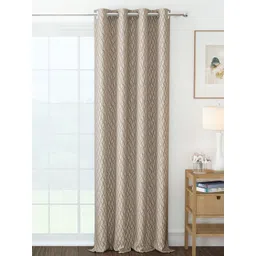 Story@home Azurio Beige & Brown Abstract Jacquard Room Darkening Door Curtain-picture-23