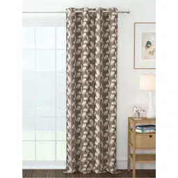 Story@home Azurio Brown & Beige Floral Room Darkening Printed Jacquard Long Door Curtain-picture-28
