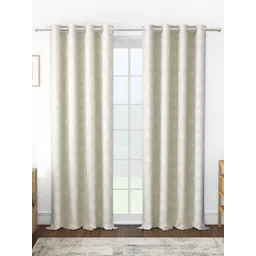 Story@home Beige & White Set of 2 Floral Room Darkening Door Curtain-picture-20