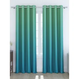 Story@home Blue & Green 2 Pieces Colourblocked Room Darkening Door Curtains-picture-37