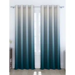 Story@home Blue & Grey 2 Pieces Colourblocked Room Darkening Long Door Curtains-picture-13