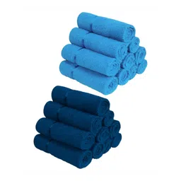 Story@home Blue & Navy Blue 20 Pieces Cotton 450 GSM Face Towels-picture-30