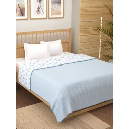 Story@home Blue & White Floral AC Room 150 GSM Cotton Double Bed Dohar-picture-26