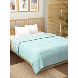 Story@home Blue & White Printed AC Room 150 GSM Reversible Cotton Double Bed Dohar-picture-17