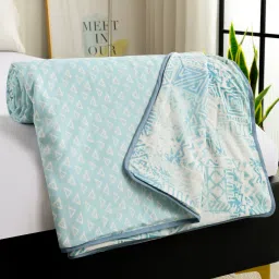 Story@Home Blue Cotton Reversible AC Summer Dohar (Single) image 4