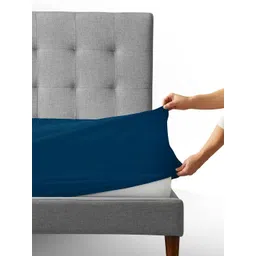 Story@home Blue Cotton Water Resistant Mattress Protector-picture-25