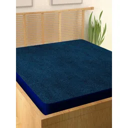 Story@home Blue Solid Pure Cotton Waterproof Queen Size Mattress Protector-picture-34