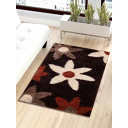 Story@home Brown & Beige Floral Shaggy Anti-Skid Fur Carpet-picture-40
