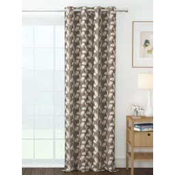 Story@home Brown & White Floral Room Darkening Long Door Curtain-picture-18