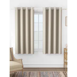 Story@home Brown & White Set of 2 Geometric Room Darkening Long Door Curtain-picture-28