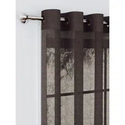 Story@home Brown Solid Sheer Window Curtain image 2