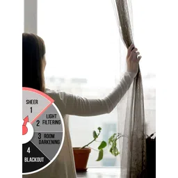 Story@home Brown Solid Sheer Window Curtain image 4