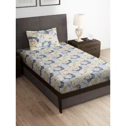 Story@home Cream-Coloured 180 TC Single Bedsheet with 1 Pillow Cover-picture-37