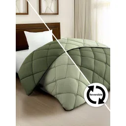 Story@home Green Geometric Reversible 180 GSM Microfiber AC Room Single Bed Comforter-picture-24