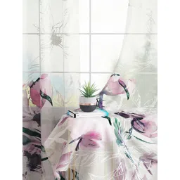 Story@home Grey & Purple Set of 2 Floral Sheer Door Curtain-picture-13