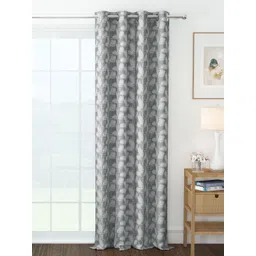 Story@home Grey & White Floral Room Darkening Door Curtain-picture-36