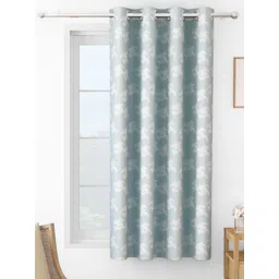 Story@home Grey & White Floral Room Darkening Window Curtain-picture-16