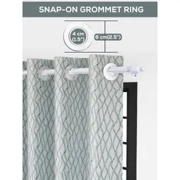 Story@home Grey & White Room Darkening Window Curtain image 2