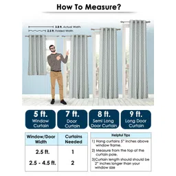 Story@home Grey & White Room Darkening Window Curtain image 5