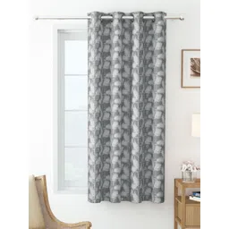 Story@home Grey Floral Room Darkening Window Curtain-picture-42
