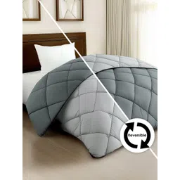 Story@home Grey Geometric Reversible 180 GSM Microfiber AC Room Single Bed Comforter-picture-33