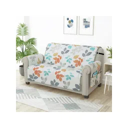 Story@Home Microfiber Solid 2 Seater Sofa Cover - White image 1