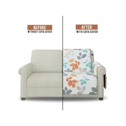 Story@Home Microfiber Solid 2 Seater Sofa Cover - White image 5