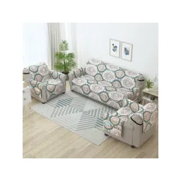 Story@Home Microfiber Solid 3+1+1 Seater Sofa Cover - Green (Pack of 3)-picture-21