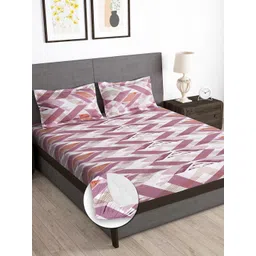 Story@home Pink 180 TC Queen Bedsheet with 2 Pillow Covers-picture-35