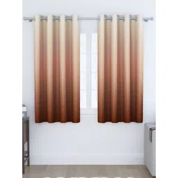 Story@home Red & Brown 2 Pieces Colourblocked Room Darkening Window Curtains-picture-15