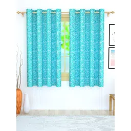 Story@home Set of 2 Turquoise Blue & White Window Curtain-picture-20
