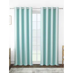 Story@home Turquoise Blue & White Set of 2 Room Darkening Door Curtain-picture-34