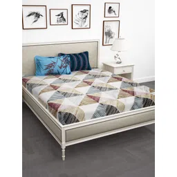 Story@home Unisex Multi Abstract King Size Bedsheet with 2 Pillow Covers-picture-11