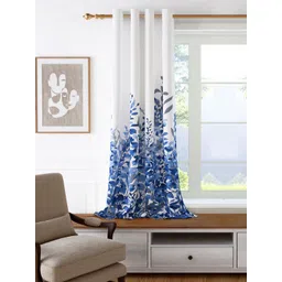 Story@home White & Blue Floral Cotton Room Darkening Window Curtain-picture-40