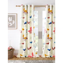 Story@home White & Blue Printed Cotton Room Darkening Door Curtain-picture-42