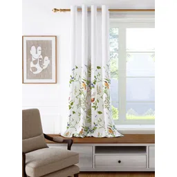 Story@home White & Green Floral Room Darkening Window Curtain-picture-12