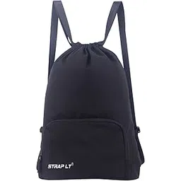 straplt Foldable Design Outdoor Activities Drawstring Backpack for Men & Women (Black, 10L)-picture-47