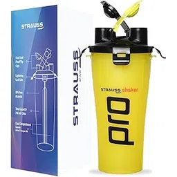 STRAUSS Dual Shaker Pro | Pre & Post Protein Shake On the Go | Leakproof and BPA-Free Material | Dual Shaker Bottle | Protein Shaker Bottle for Gym | Suitable for Both Men and Women, 700ml-picture-17