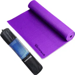 strauss Anti Skid Solid Pvc Yoga Mat With Carry Bag | Exercise Mat, (Purple) Purple 4 mm Yoga Mat-picture-22