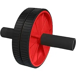 Strauss Double Wheel Ab & Exercise Roller | Anti-Skid Wheel Base, Non-Slip PVC Handles with Foam | Ideal for Home, Gym Workout for Abs, Tummy, (Red)-picture-10