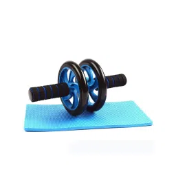 Strauss Double Wheel Ab Exerciser with Knee Pad (Blue)-picture-22