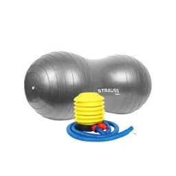Strauss Rubber Anti-Burst Gym Ball, Peanut Shape, 95X45 cm (Grey)-picture-15