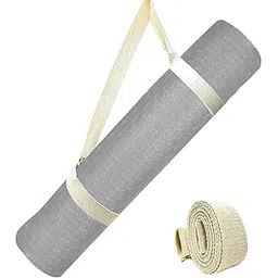 Strauss TPE Yoga Mat | Exercise Mat For Home Workout, Gym and Yoga Sessions | Anti Slip Gym Mat | Workout Mat For Men, Women and Kids | Yoga Mat With Carry Strap | Thickness: 6MM,(Grey)-picture-40