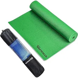 STRAUSS Yoga Mat with Carry Bag | Anti-Slip Exercise Mat for Women & Men | Home Gym Workout, Yoga, Pilates | Eco-friendly | Non-Slip Surface | Lightweight & Durable | 8mm (Green)-picture-39