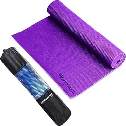 STRAUSS Yoga Mat with Carry Bag | Anti-Slip Exercise Mat for Women & Men | Home Gym Workout, Yoga, Pilates | Eco-friendly | Non-Slip Surface | Lightweight & Durable | 8mm (Purple)-picture-38
