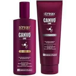 Streax Professional Canvoline Shampoo 300ml & Conditioner 240 ml Combo Pack of 2 (for Straightening Hair)-picture-12