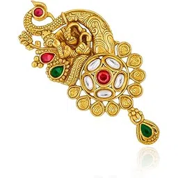 stree store Elegant Gold Plated Peacock Style Saree Brooch for Women-picture-11
