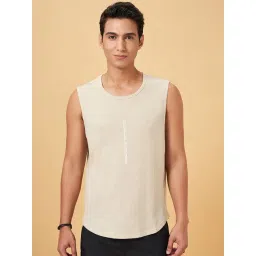 Street 808 By Pantaloons Antique White Cotton Regular Fit Gym Vest-image-35