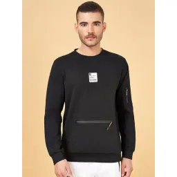 Street 808 by Pantaloons Black Regular Fit Self Pattern Sweatshirt-picture-39